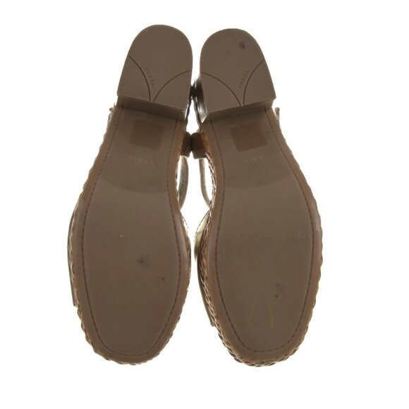 Prada Leather Espadrilles 7.5 tan gold metallic woven - Picture 3 of 4